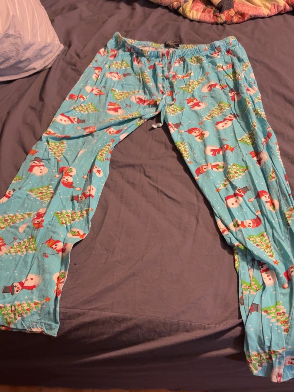Gymboree Light Blue Snowman Holiday Pajama Pants